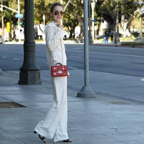 SUSU The Hollywood Red Leather Crossbody Bag - Studded - Image 7