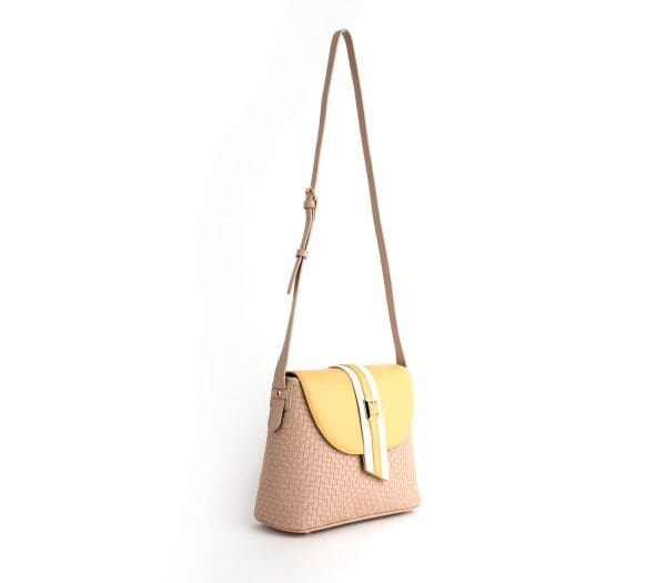 Gunas New York - Kate - Nude Vegan Basket Shoulder Bag - Image 5