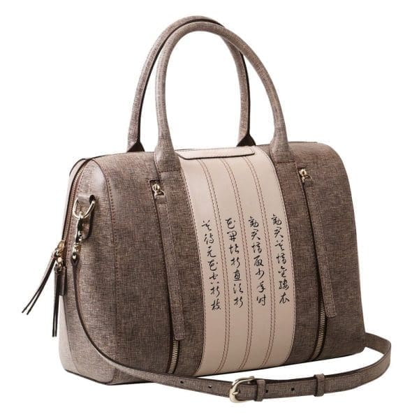 Bellorita - Calligraphy Brown Satchel Crossbody Bag - Image 2