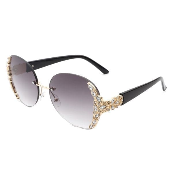 Cramilo Eyewear Jadeisle - Oval Rhinestone Sunglasses - Image 6
