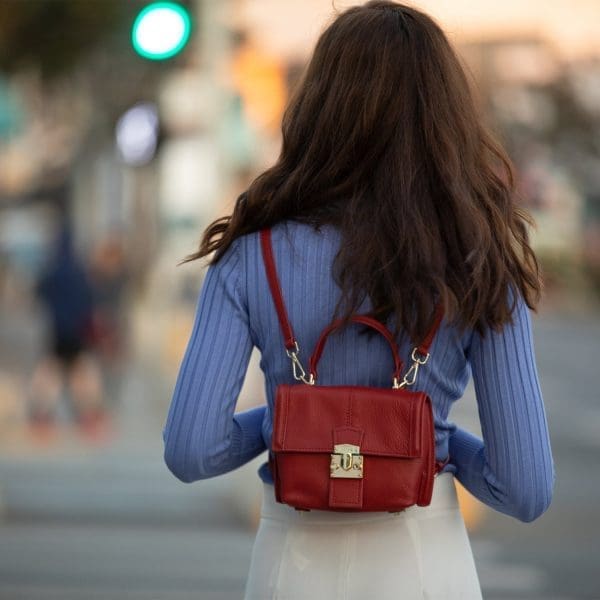 SUSU Linda Red Leather Backpack - Exceptional Designed - Image 9