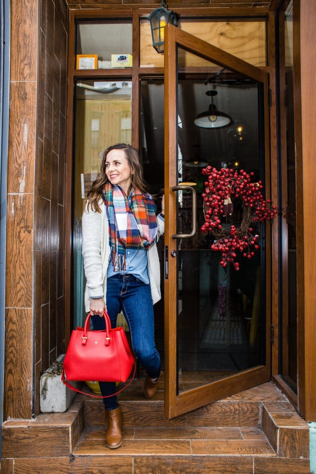 Gunas New York Jane Red Vegan Leather Satchel 4