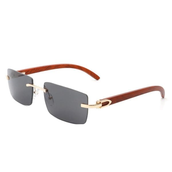 Cramilo Eyewear Oceanize - Rectangle Rimless Retro Tinted Sunglasses