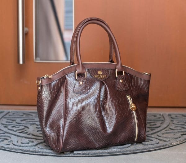 Gunas New York - Madison - Burgundy Top-Handle Bag - Image 6