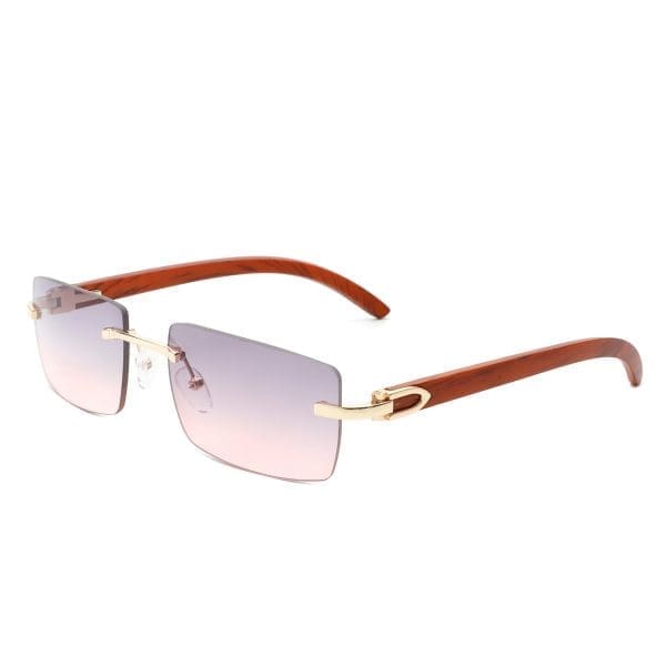 Cramilo Eyewear Oceanize - Rectangle Rimless Retro Tinted Sunglasses - Image 6