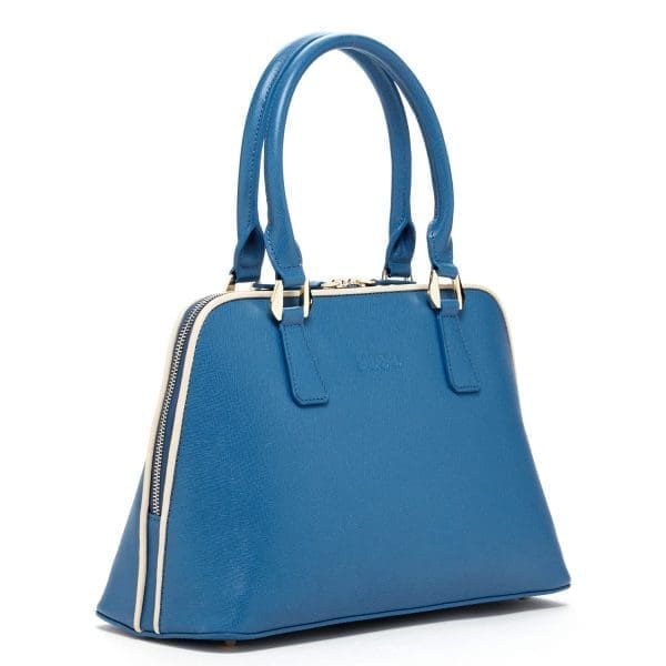 SUSU Melissa Blue Saffiano Leather Top-Handle Bag - Wonderful Bag - Image 2