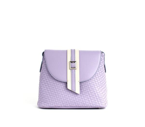 Gunas New York - Kate - Lilac Vegan Basket Weave Crossbody Bag