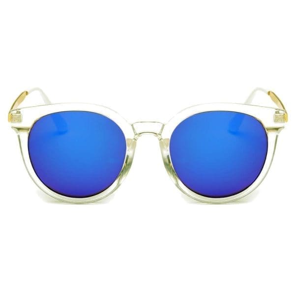 Cramilo Eyewear Findlay - Retro Mirrored Horned Rim Round Sunglasses - Image 10