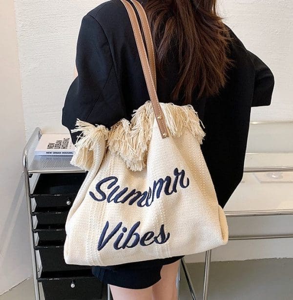 Shomico Bohemian Canvas shopping Bag - Image 2