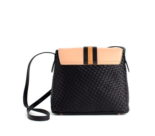 Gunas New York - Kate - Black Vegan Basket Crossbody Bag - Image 3