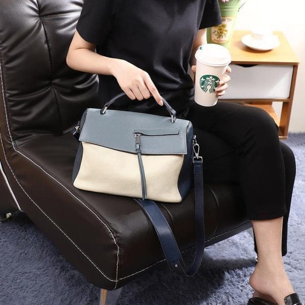 Shomico Genuine Leather Shoulder Bag - 2 Colors - Image 4