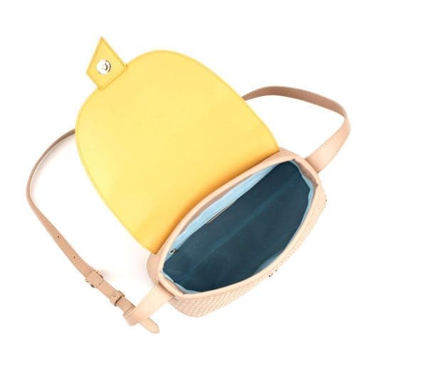 Gunas New York - Kate - Nude Vegan Basket Shoulder Bag - Image 4