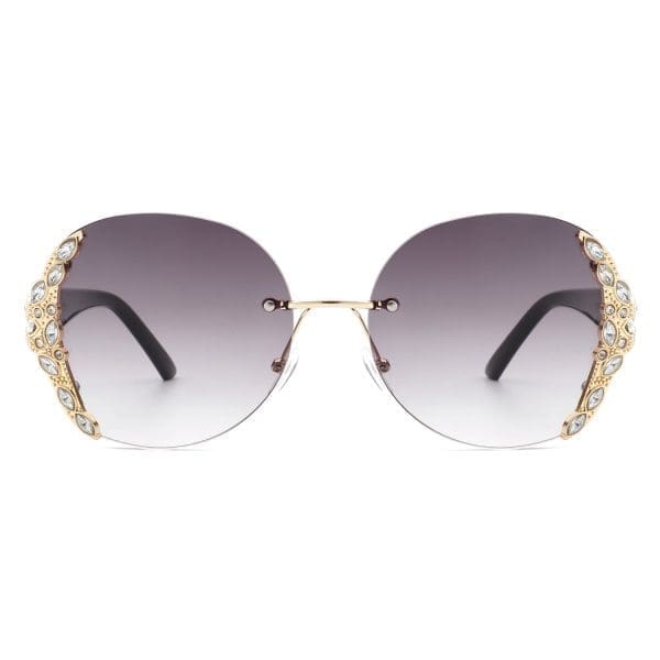 Cramilo Eyewear Jadeisle - Oval Rhinestone Sunglasses - Image 5
