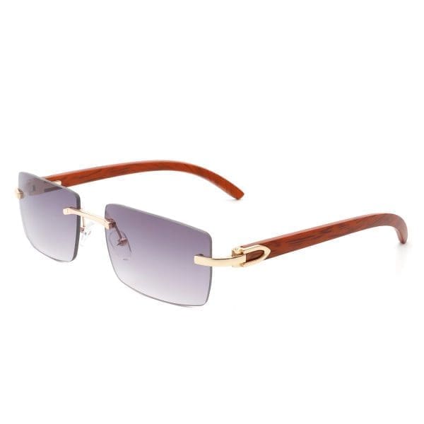 Cramilo Eyewear Oceanize - Rectangle Rimless Retro Tinted Sunglasses - Image 4