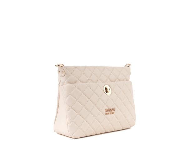 Gunas New York - Koi - Off-White Quilted Vegan Leather Bag - Image 3