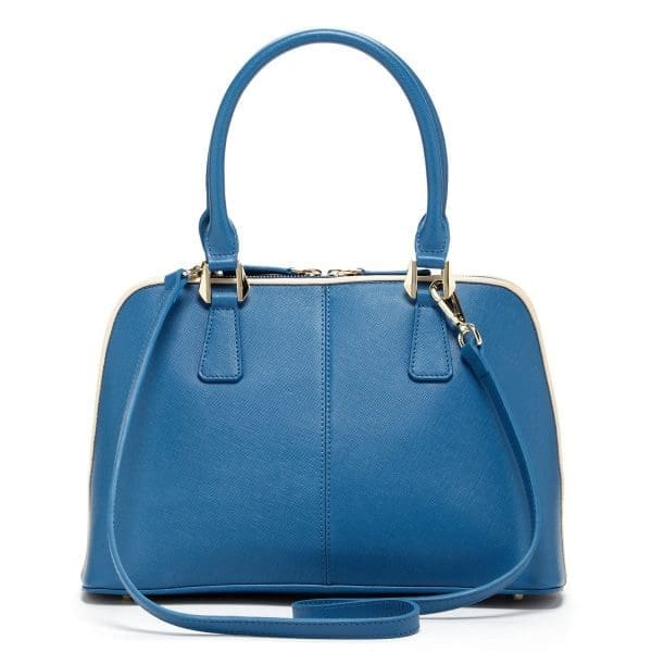 SUSU Melissa Blue Saffiano Leather Top-Handle Bag - Wonderful Bag - Image 3