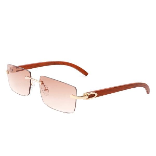Cramilo Eyewear Oceanize - Rectangle Rimless Retro Tinted Sunglasses - Image 8
