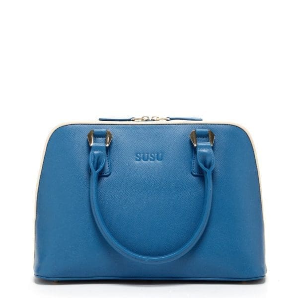 SUSU Melissa Blue Saffiano Leather Top-Handle Bag - Wonderful Bag - Image 4