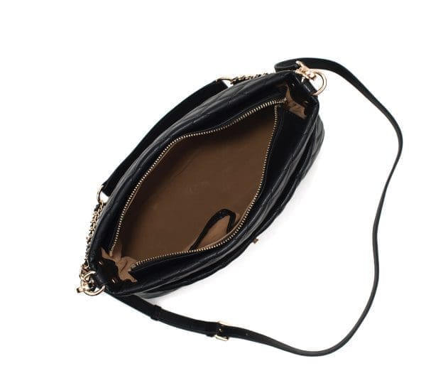 Gunas New York - Koi - Black Quilted Vegan Leather Crossbody Bag - Image 6