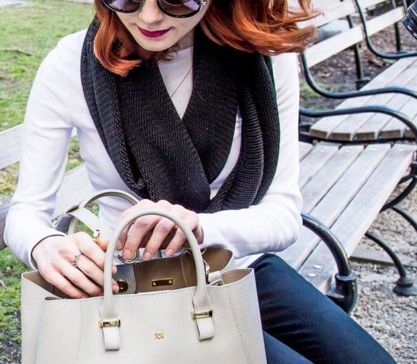 Gunas New York - Jane - Grey Vegan Leather Top-Handle Bag - Image 6