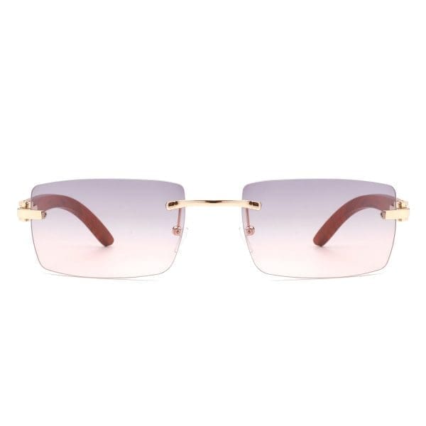 Cramilo Eyewear Oceanize - Rectangle Rimless Retro Tinted Sunglasses - Image 5