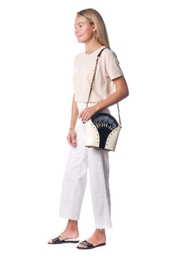 Bellorita - Feather White Shoulder Bag - Image 3