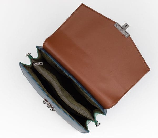 Gunas New York - Simone - Blue Vegan Leather Crossbody Bag - Image 5