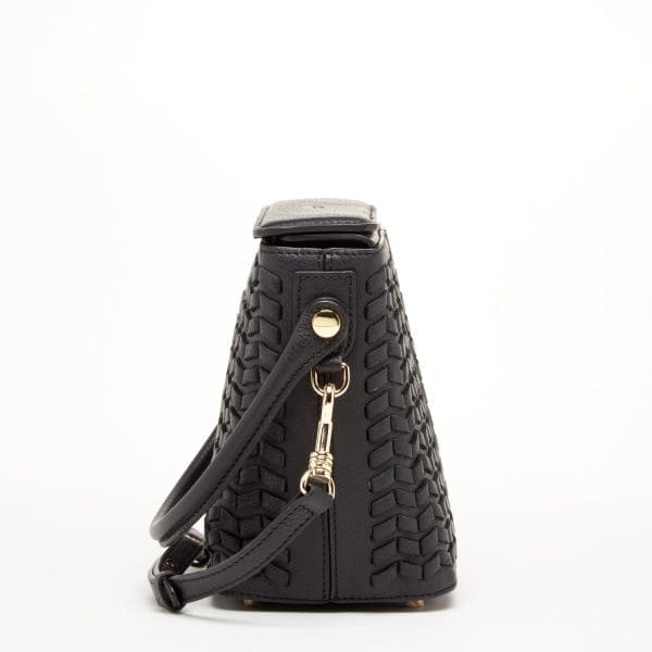 SUSU Anna Woven Black Leather Crossbody Bag - Wonderful - Image 4