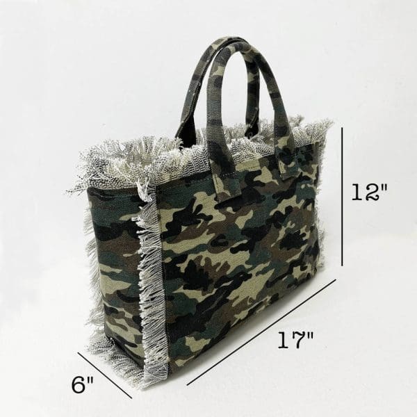 Threaded Pear Presley Fray Canvas Tote - Image 6