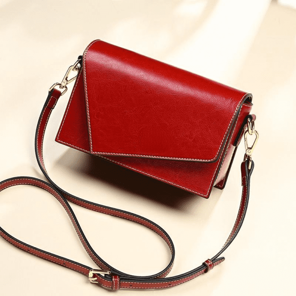 Shomico - Geometric Crossbody Bag - Genuine Leather - Image 8