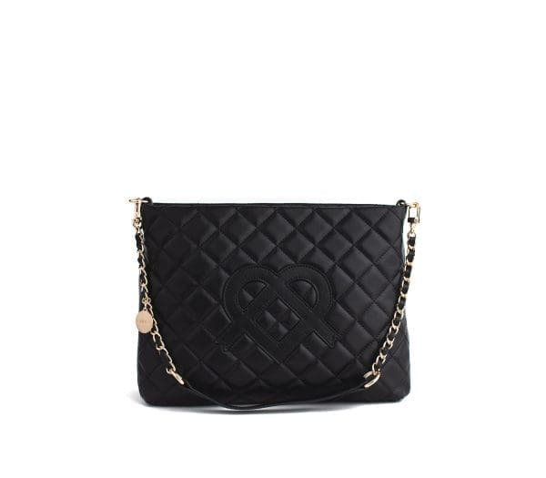 Gunas New York - Koi - Black Quilted Vegan Leather Crossbody Bag - Image 7