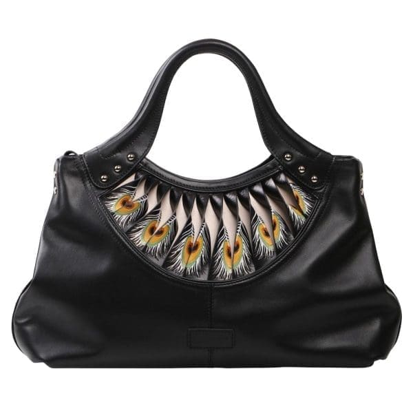 Bellorita - Feather Black Top-Handle Bag - Image 8