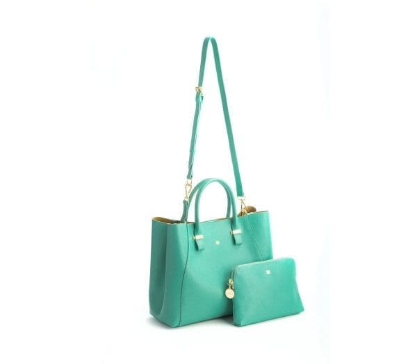Gunas New York - Jane - Tiffany Blue Vegan Leather Satchel - Image 3