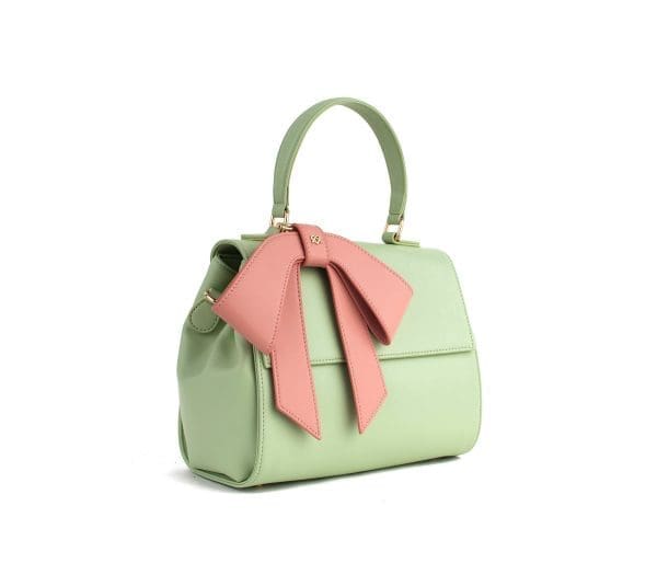 Gunas New York - Cottontail - Mint & Light Pink Vegan Leather Bag - Image 2