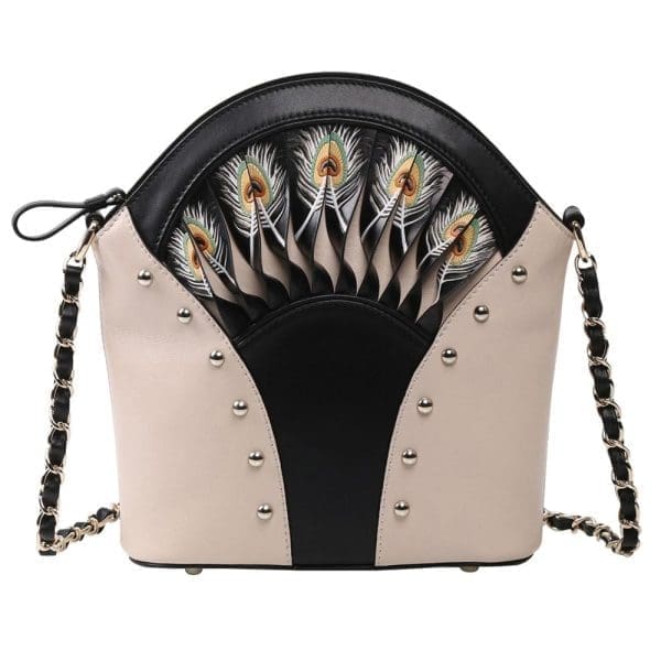 Bellorita - Feather White Shoulder Bag - Image 8