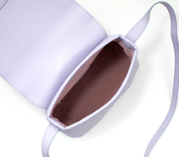 Gunas New York - Kate - Lilac Vegan Basket Weave Crossbody Bag - Image 5