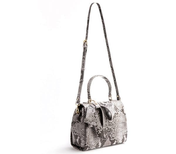 Gunas New York - Cottontail - Black & White Snake Texture Crossbody Bag - Image 6