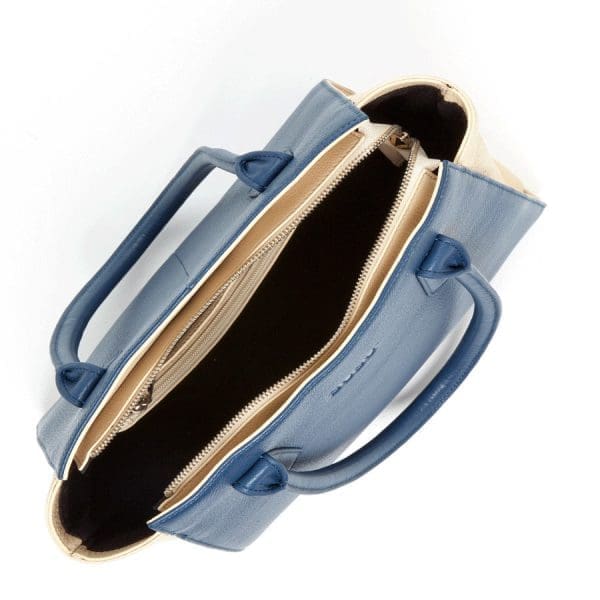 SUSU Jody Blue Ivory Leather Shoulder Bag - Amazing Piece - Image 4