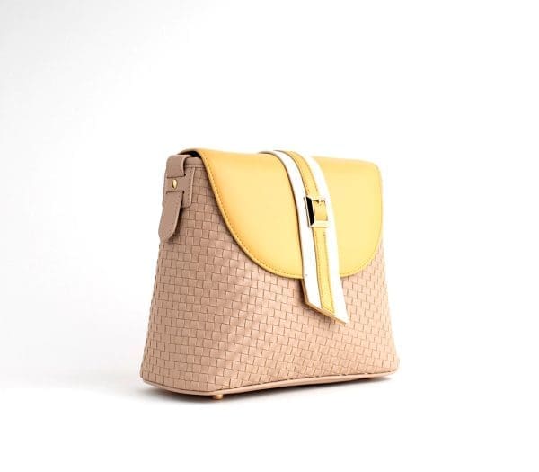Gunas New York - Kate - Nude Vegan Basket Shoulder Bag - Image 2