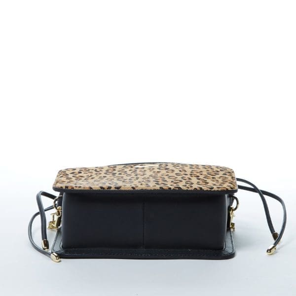 SUSU Patricia Black Leather Crossbody Bag - Leopard - Image 7