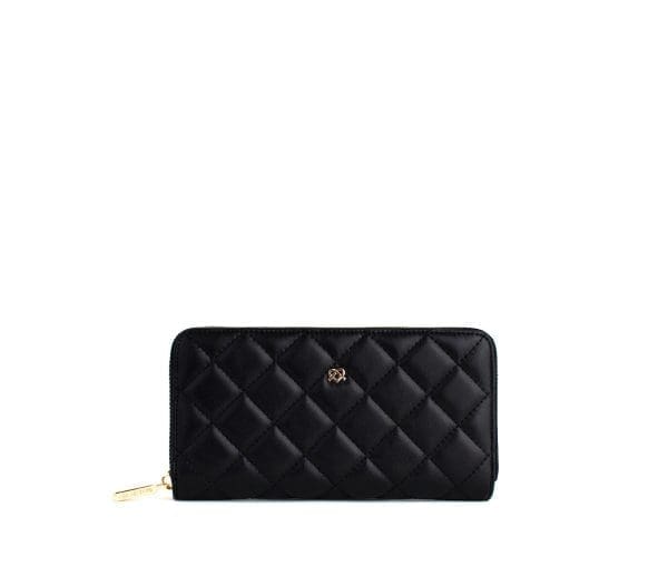 Gunas New York - Uptown Quilted - Black Zipper Wallet