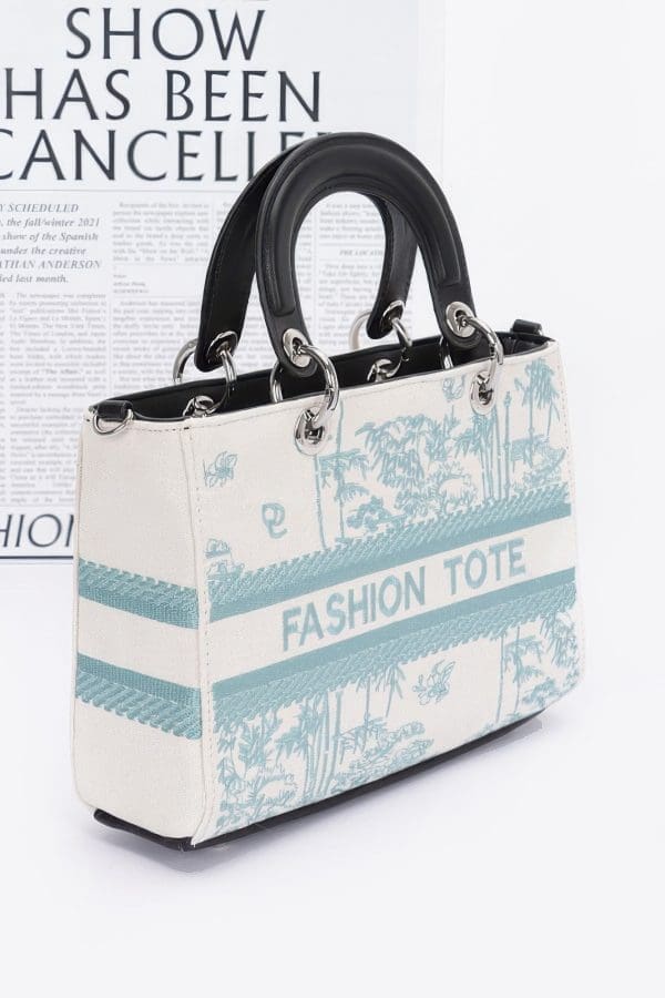 Beautiful Embroidery Tote Bag - Faux Leather - Image 2