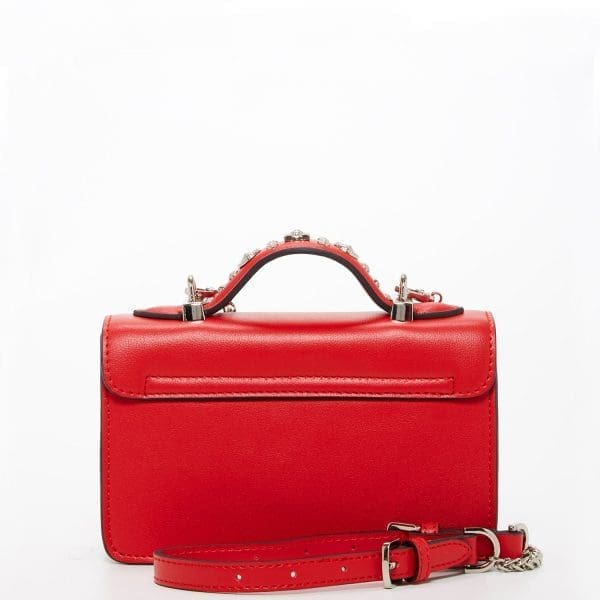 SUSU The Hollywood Red Leather Crossbody Bag - Studded - Image 3