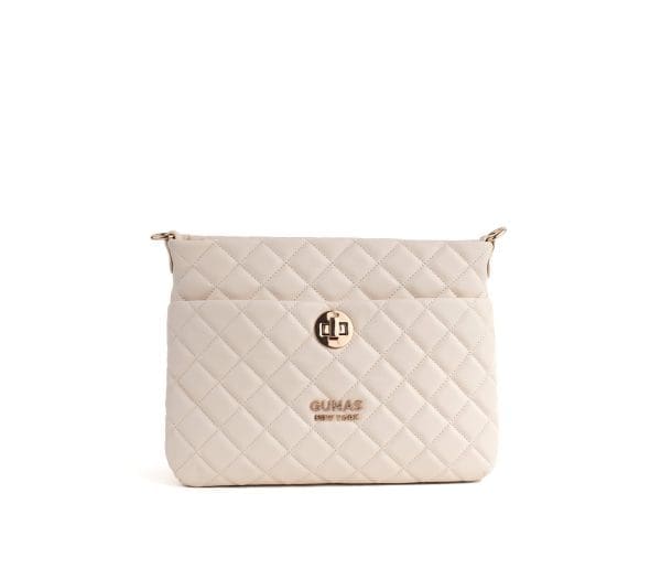 Gunas New York - Koi - Off-White Quilted Vegan Leather Bag - Image 4