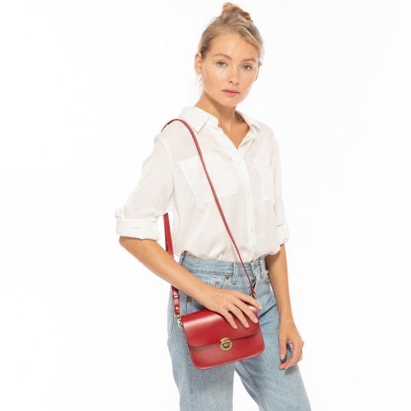 SUSU Nanah Red Leather Crossbody Bag - Must Have - Image 8