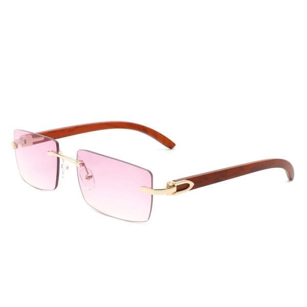 Cramilo Eyewear Oceanize - Rectangle Rimless Retro Tinted Sunglasses - Image 10