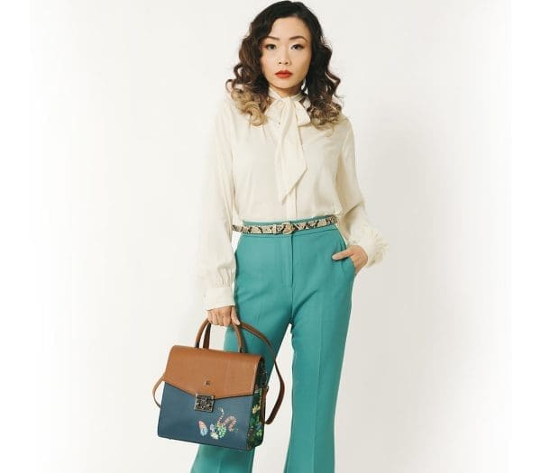 Gunas New York - Simone - Blue Vegan Leather Crossbody Bag - Image 8