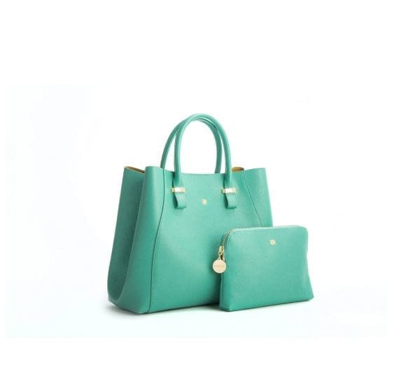 Gunas New York - Jane - Tiffany Blue Vegan Leather Satchel - Image 2