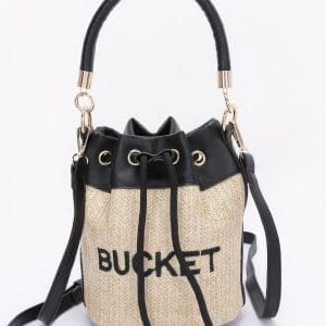 Awesome Faux Straw Bucket Bag - Must Have