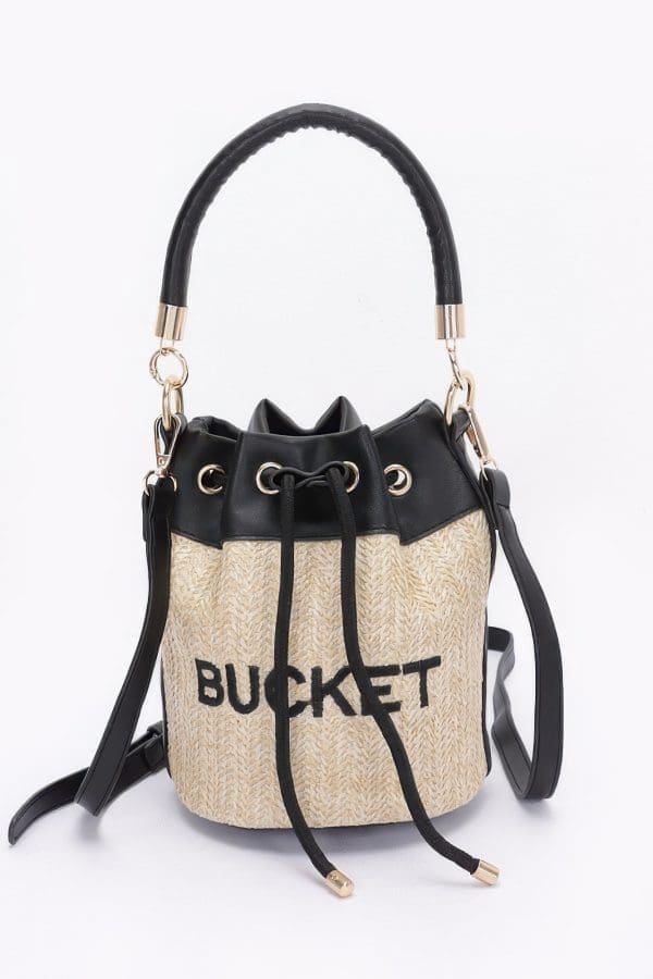 Awesome Faux Straw Bucket Bag - Must Have